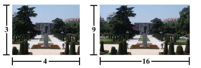 Size comparison between 4:3 and 16:9 pictures Size comparison between 4:3 and 16:9 pictures